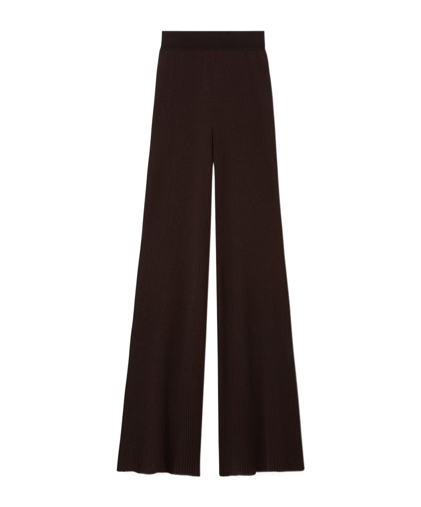 Loro Piana Camino Ribbed-knit Trousers In Brown