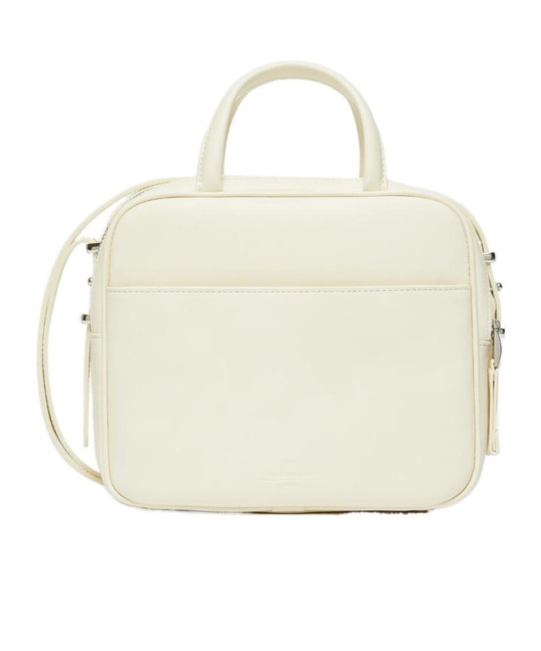 Weekend Max Mara Small Zippered Shoulder Bag In White