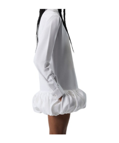 Coperni Pleated Hem Shirt Skirt In Gray