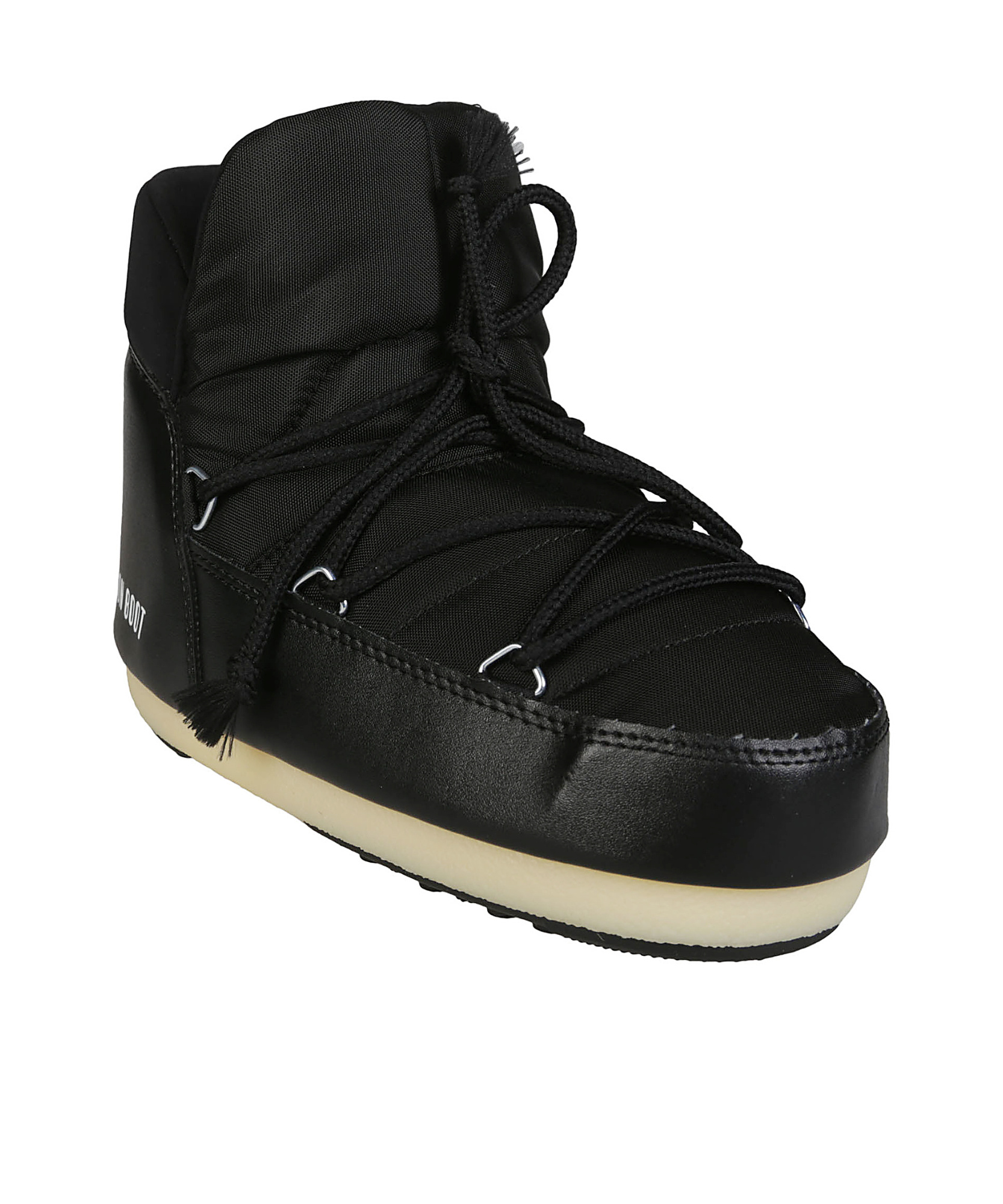 Moon Boot Logo Printed Round Toe Boots In Black