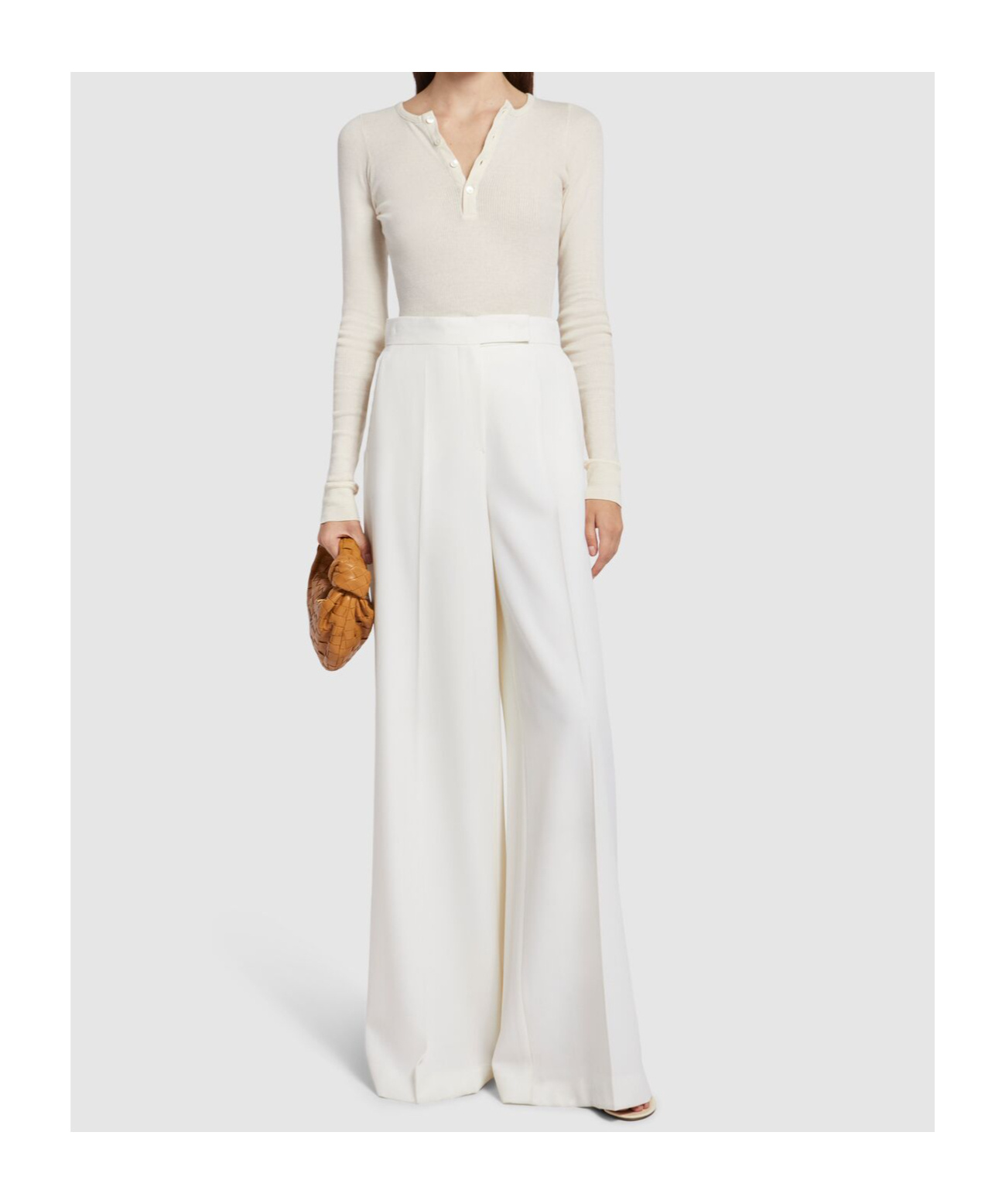 Max Mara Ninfa Gabardine Wide Pants In White