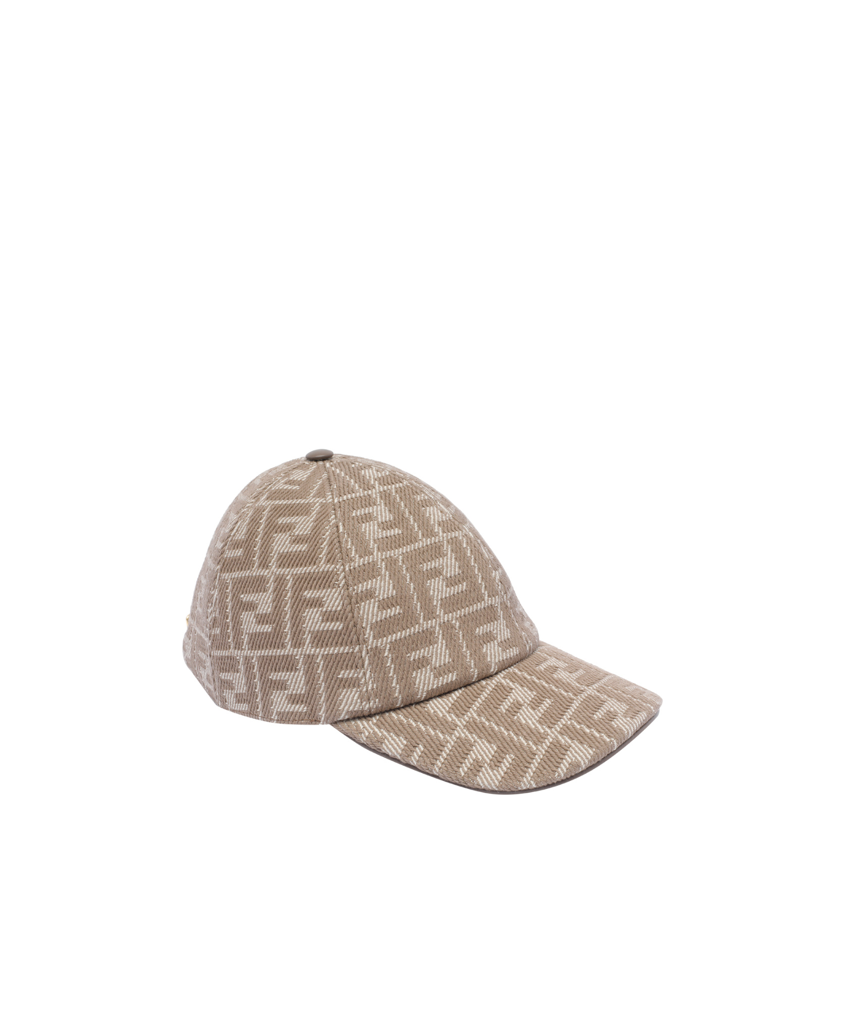 Fendi Beige Ff Canvas Baseball Cap In Nude