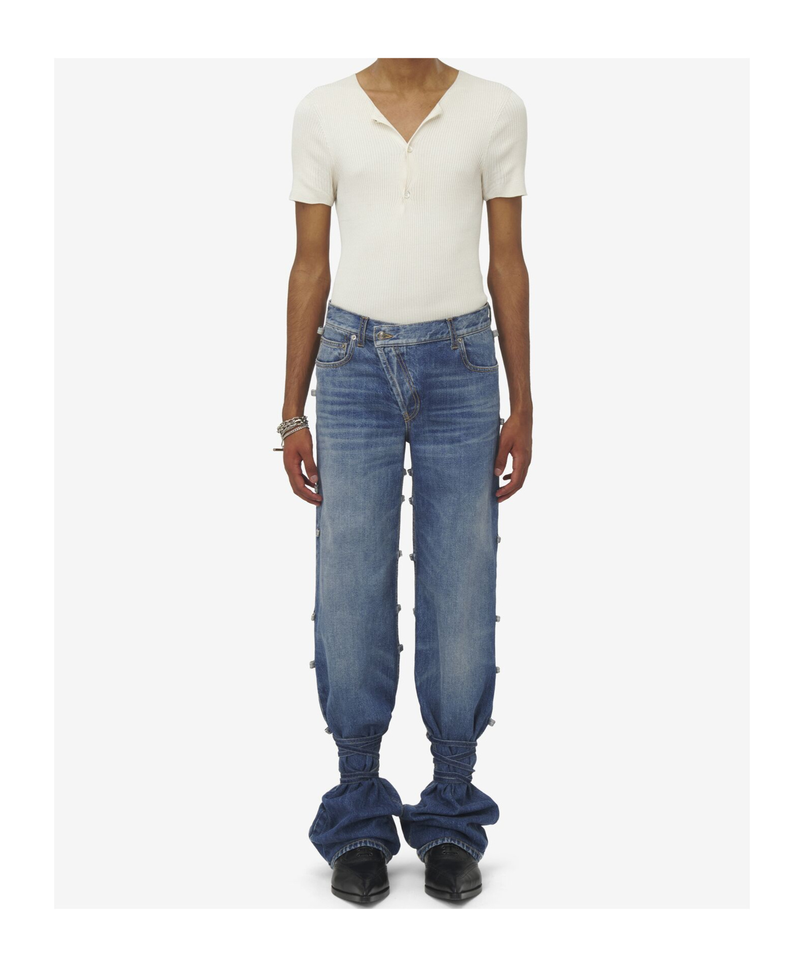 Alexander Mcqueen Strap-up Jeans In Blue