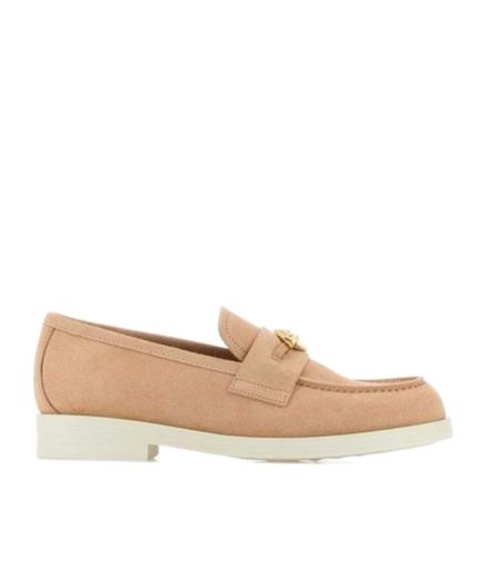 Jimmy Choo Maddie Diamond Suede Loafers In Nude