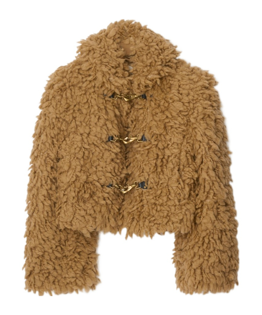 Burberry Beige Wool-blend Short Jacket Women In Brown