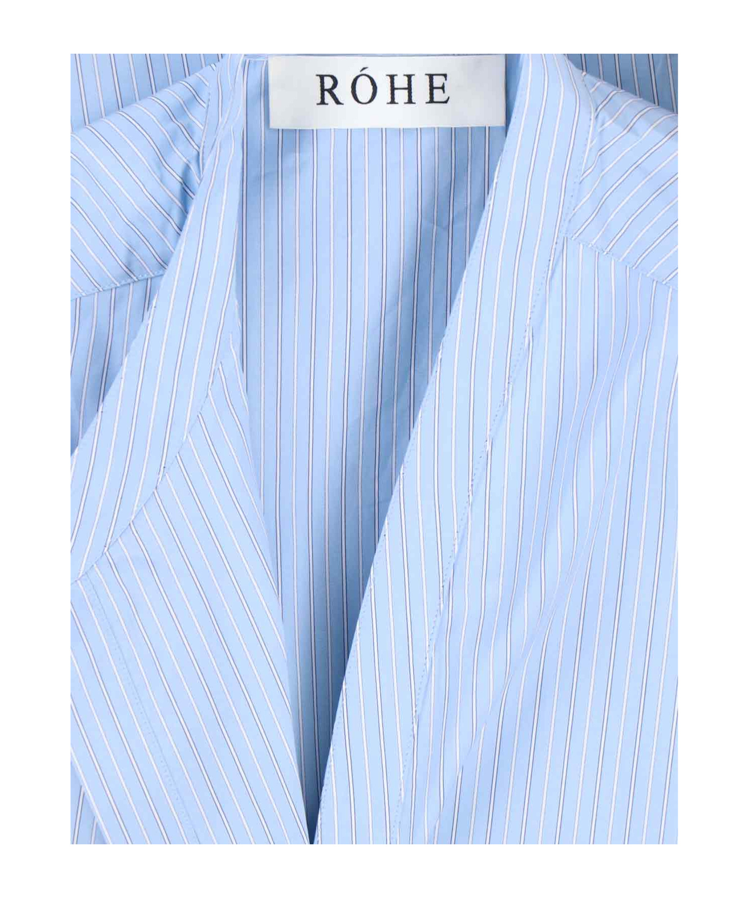 Rohe Róhe Asymmetrical Stripe Shirt In Light Blue Cotton In Blue