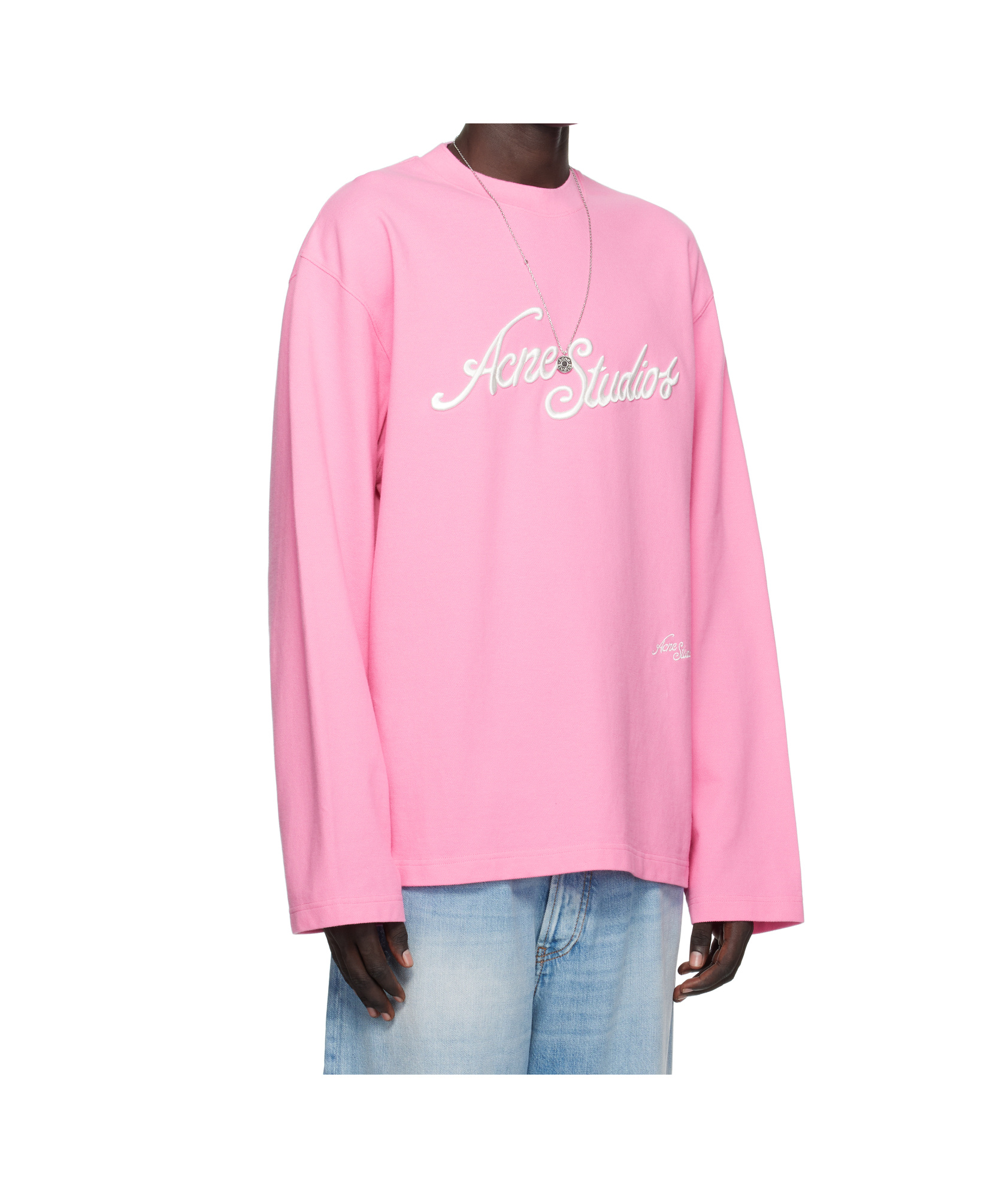 Acne Studios Logo Cotton Jersey T-shirt In Pink