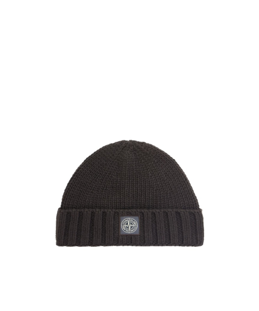 STONE ISLAND COMPASS-PATCH WOOL BEANIE