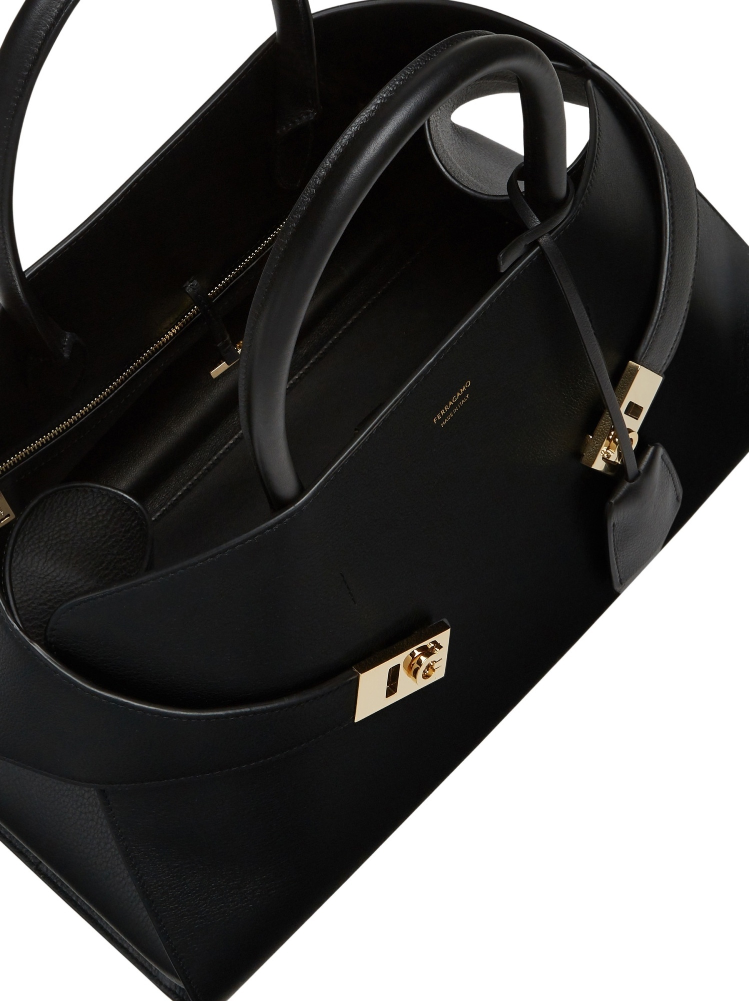 Ferragamo Mini Clutch Embellished Gancini Buckles In Black