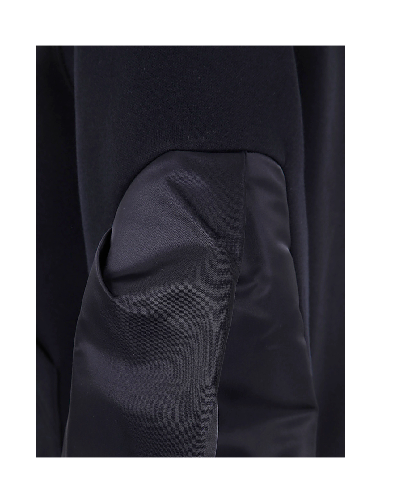 Sacai Nylon Twill X Sponge Sweat Hoodie In Black