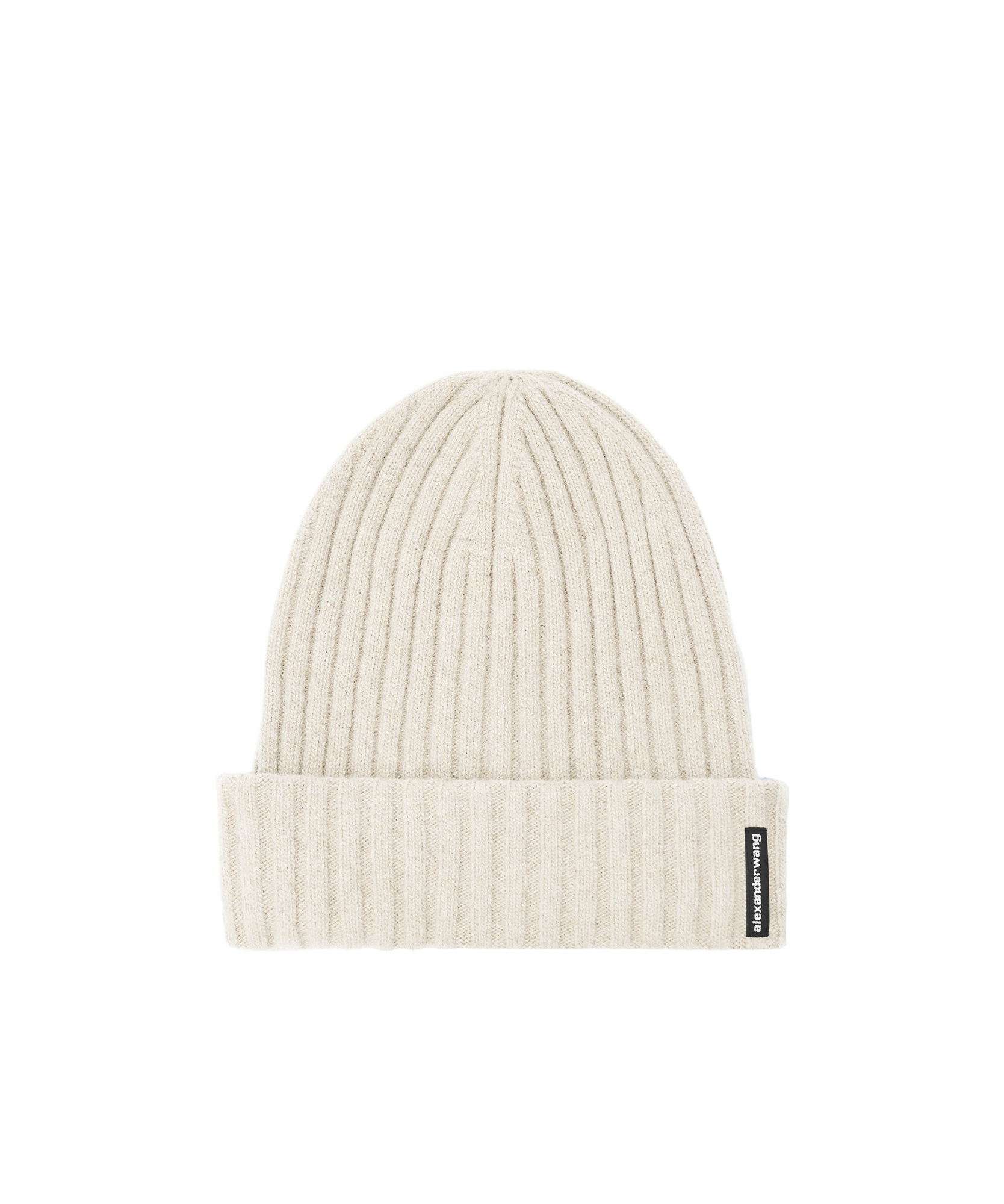 Alexander Wang Logo-patch Ribbed Beanie Hat In White