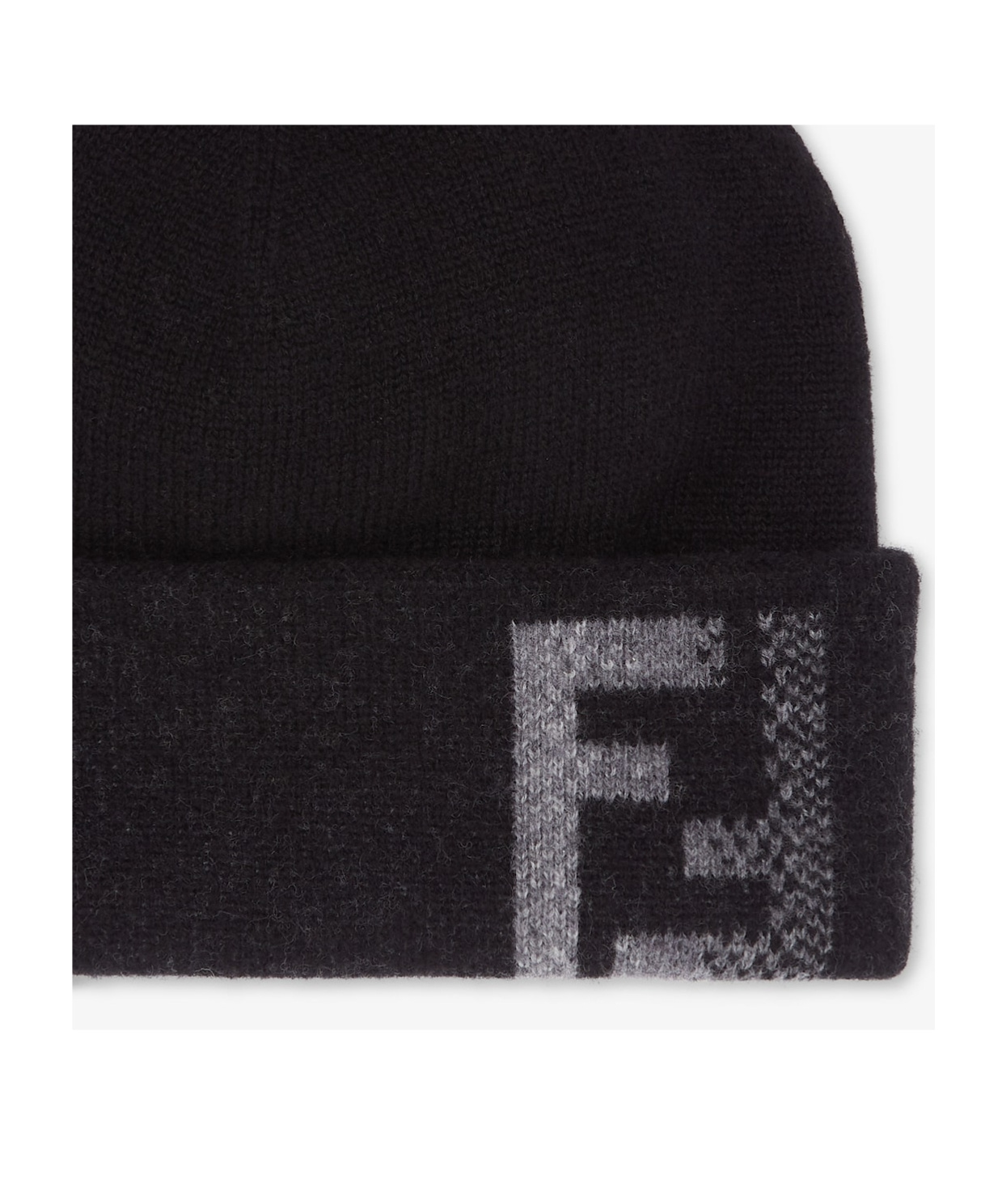 Fendi Men Black Wool Blend Beanie Hat In Black