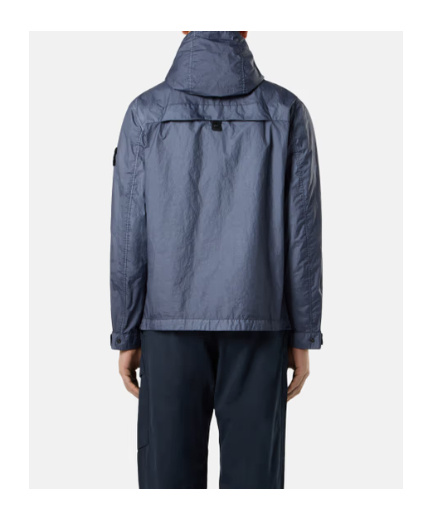 Stone Island Breathable Waterproof Hooded Jacket In Blue
