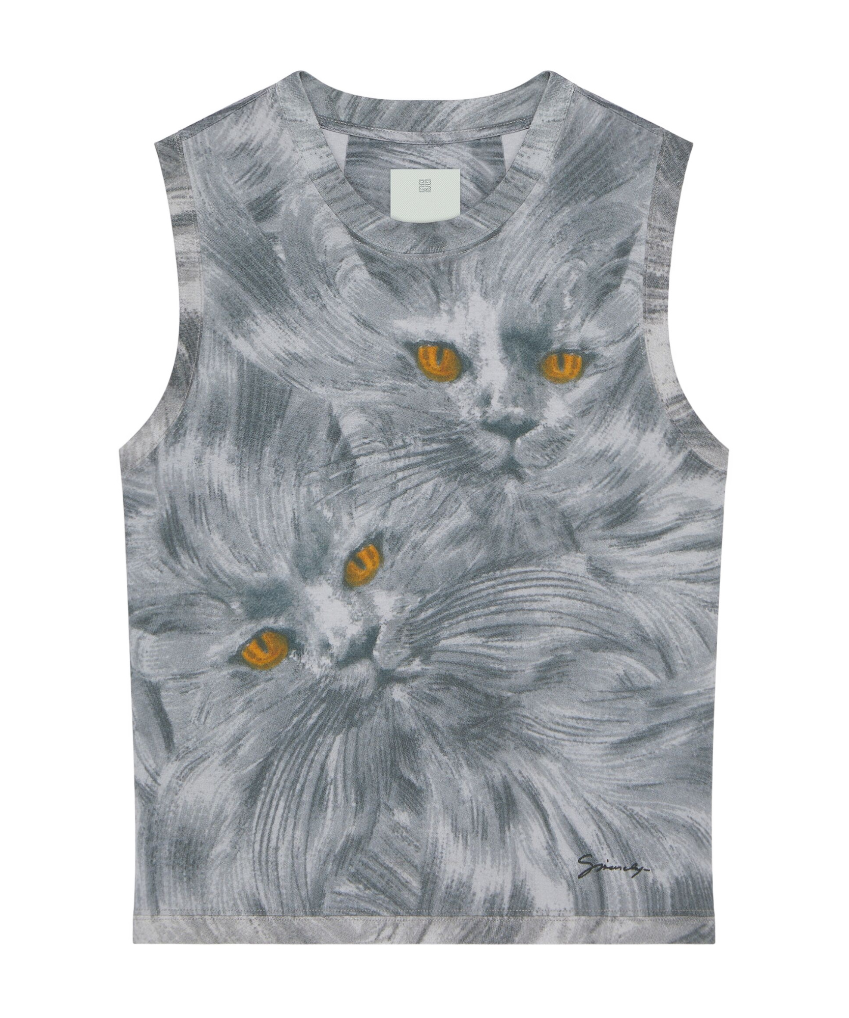 GIVENCHY PRINTED CAT TANK TOP IN COTTON