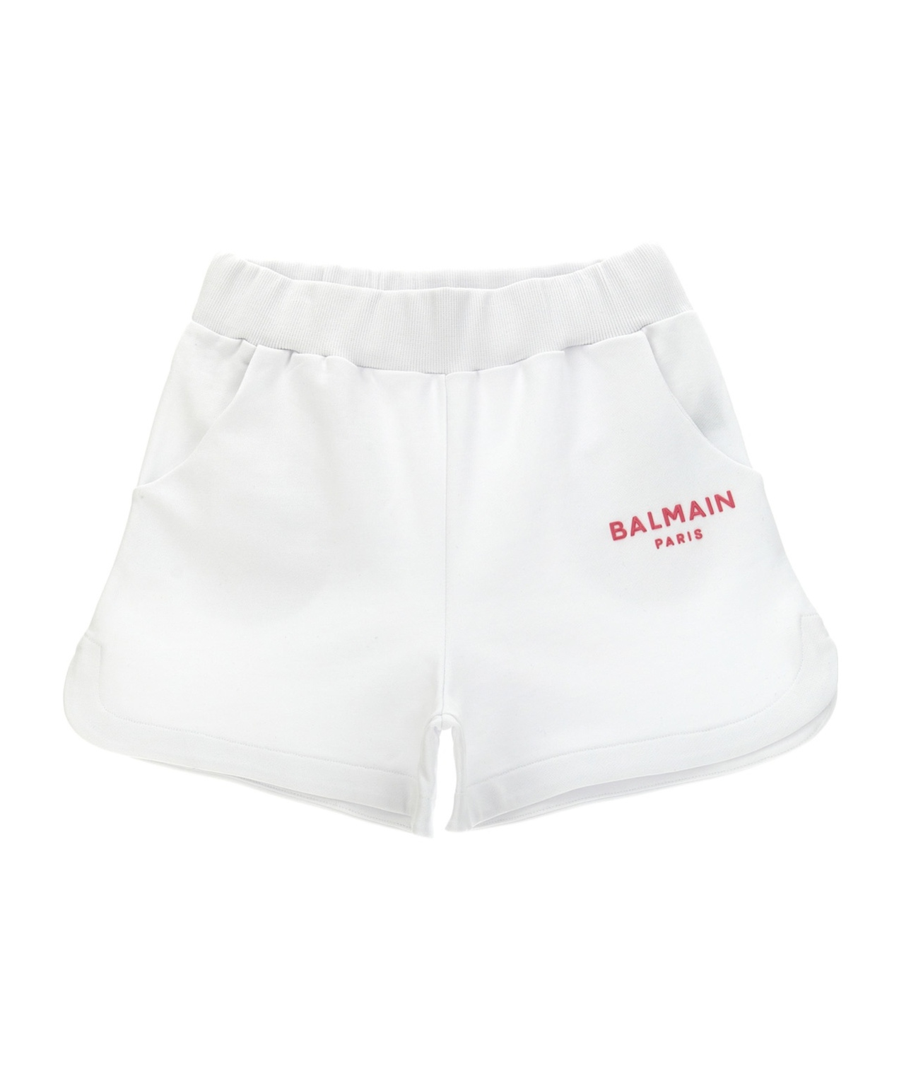 Balmain Elastic Waist Shorts In White