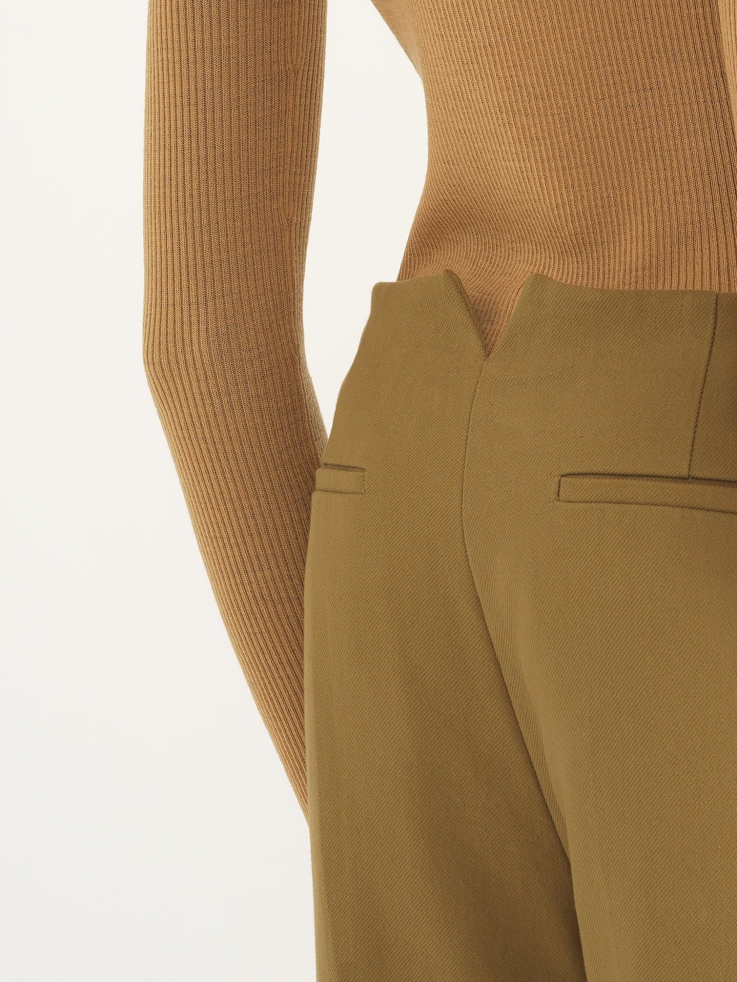 Chloé High-waisted Tailored Trousers With Flared Legs In Brown