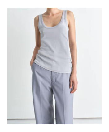 Lemaire Rib U-neck Vest In Gray