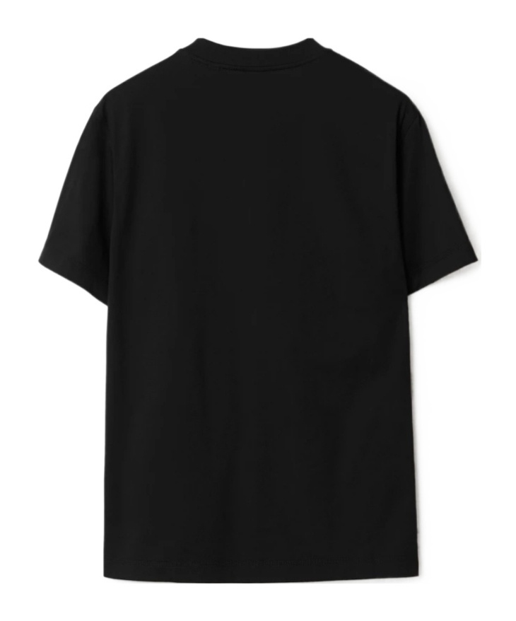 Shop Burberry Edk Embroidered Cotton T-shirt In Black