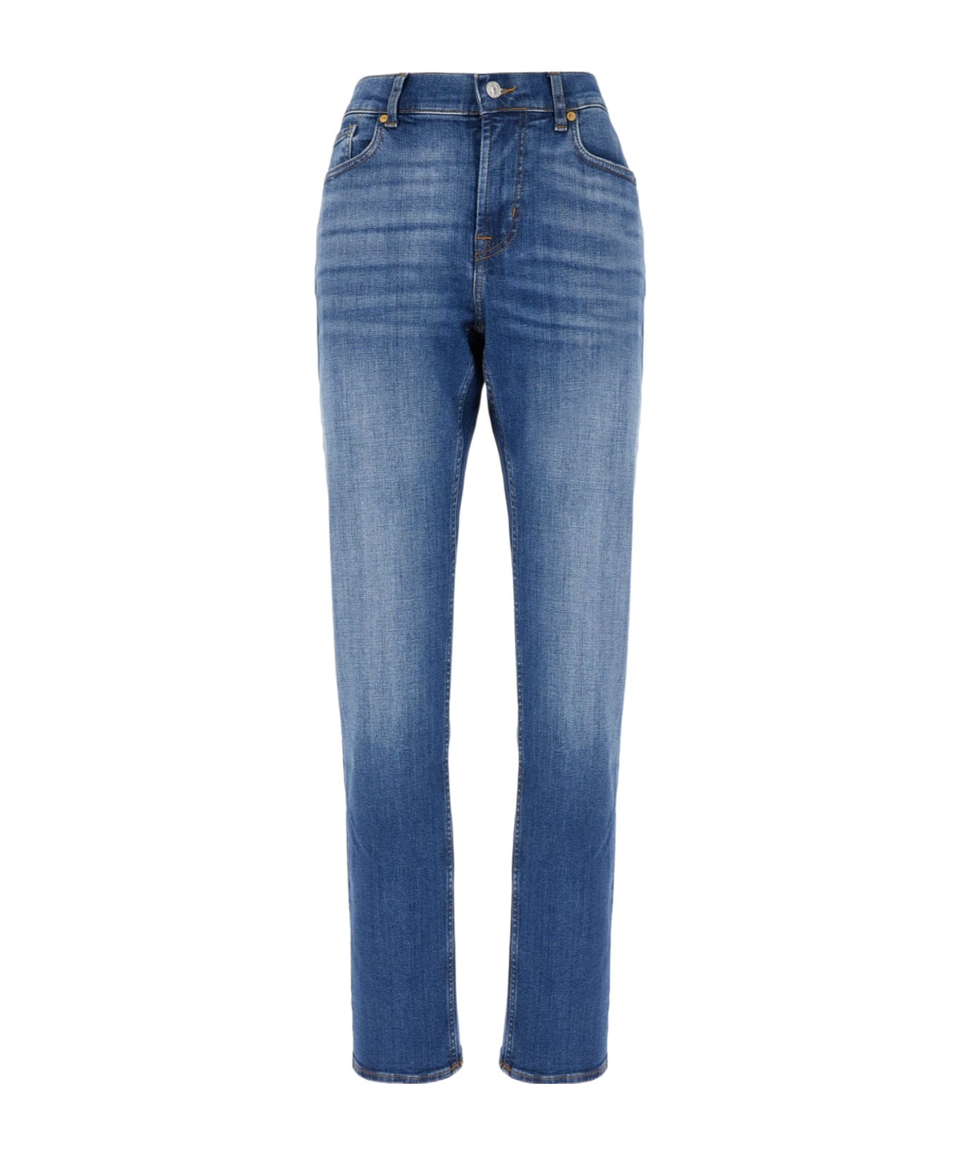 7 For All Mankind Luxe Performance Slimmy Light-wash Jeans In Blue
