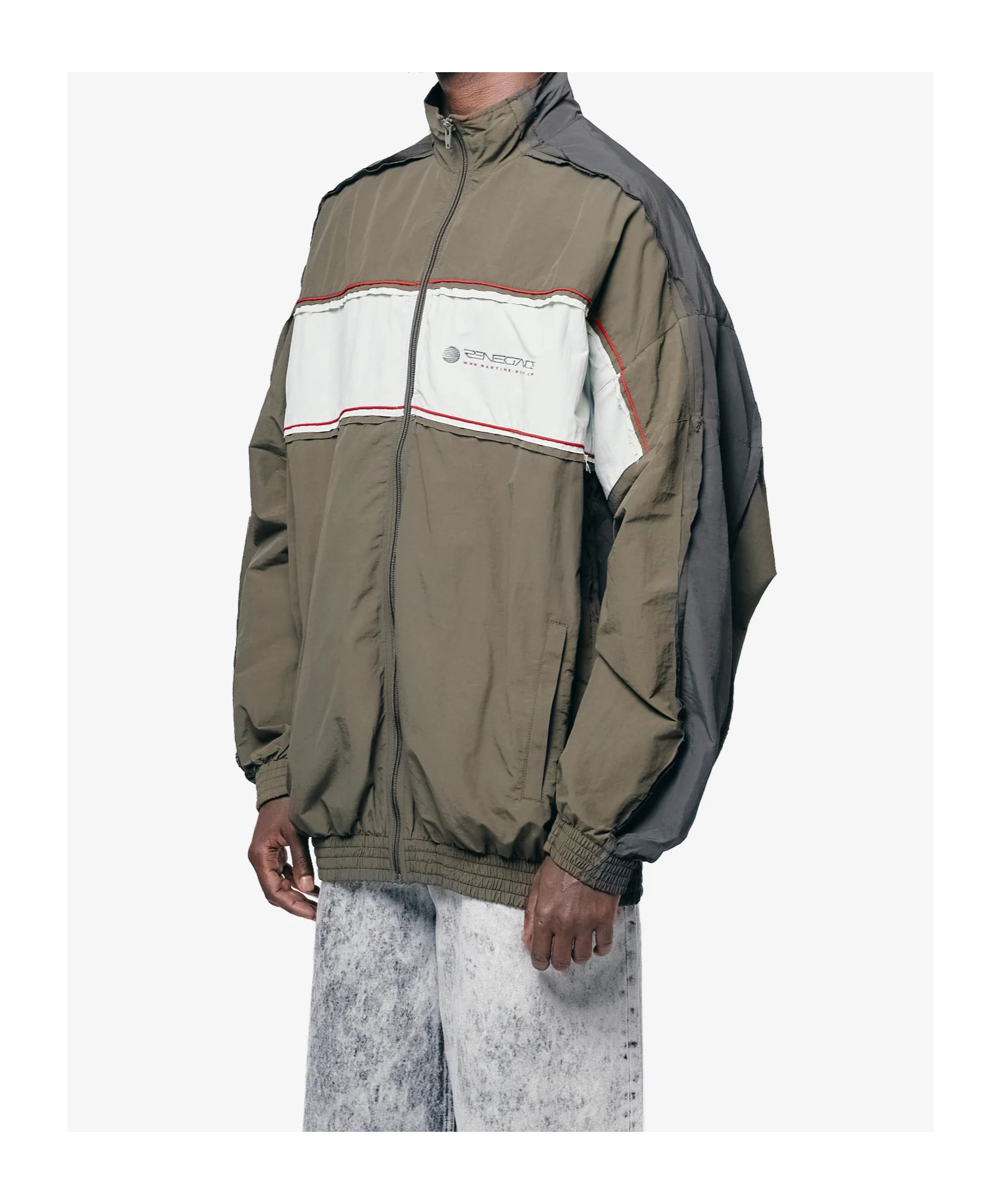 Martine Rose Layered Track Jacket In Gray