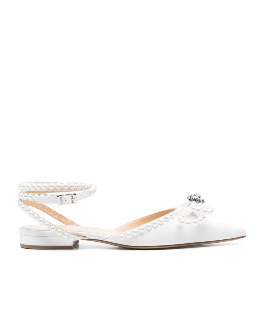 Machmach Pointed Flat Shoes In White
