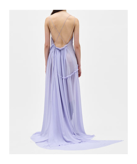 Ann Demeulemeester Neta Long Deconstructed Dress In Lavender