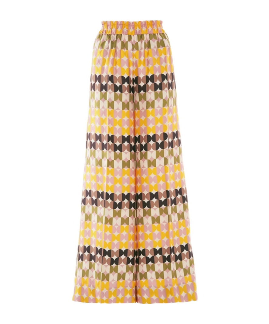 La Doublej Geometric-print Palazzo Trousers In Multi