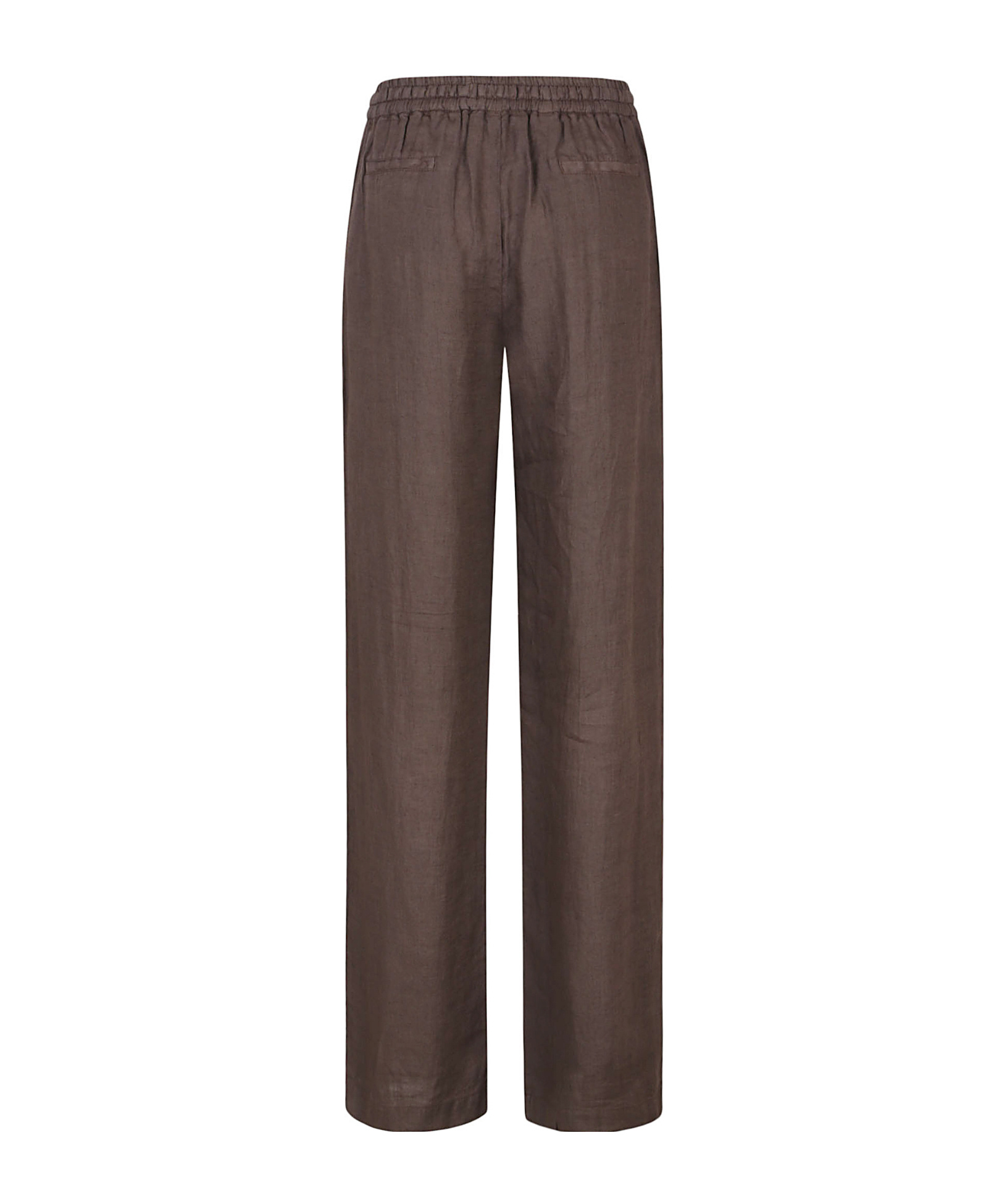 Fay Elastic Waist Casual Pants In Brown