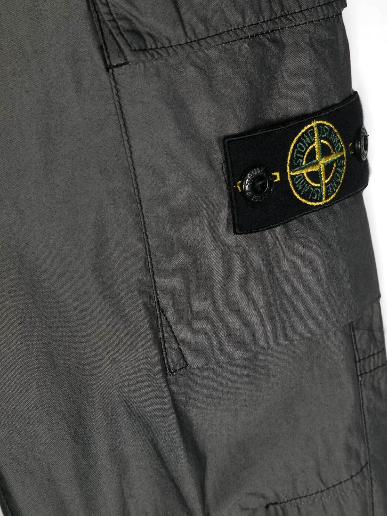 Stone Island Grey Cargo Pants In Cotton Blend Woman In Black