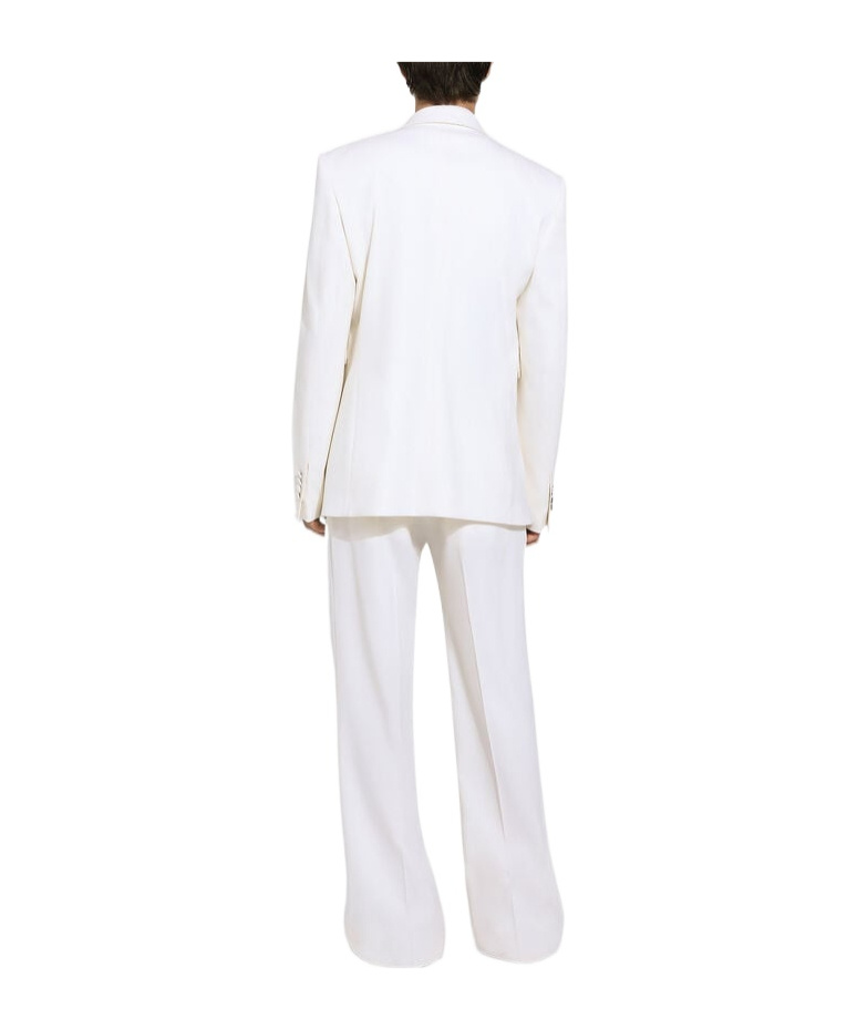Dolce & Gabbana Single-breasted Stretch Wool Jacket In White