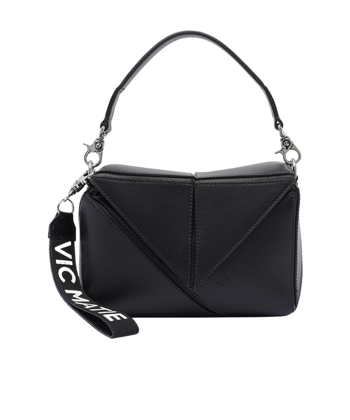 Vic Matie Rochelle Geometric Shoulder Bag In Black