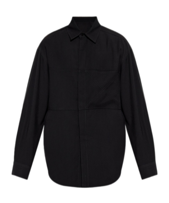 Iceberg Button-up Long Sleeve Shirt In Black