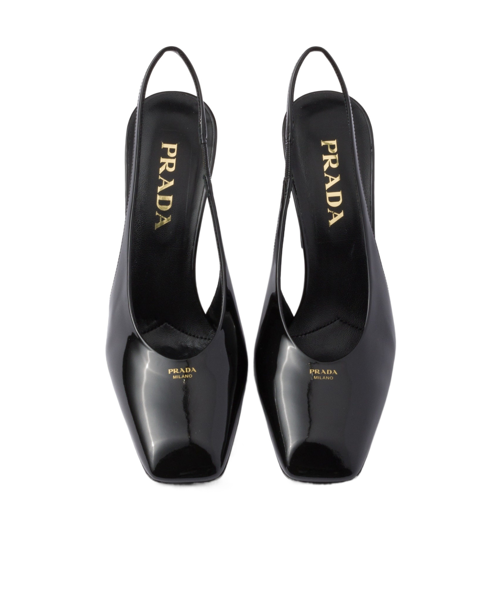 PRADA PATENT LEATHER SLINGBACK PUMPS