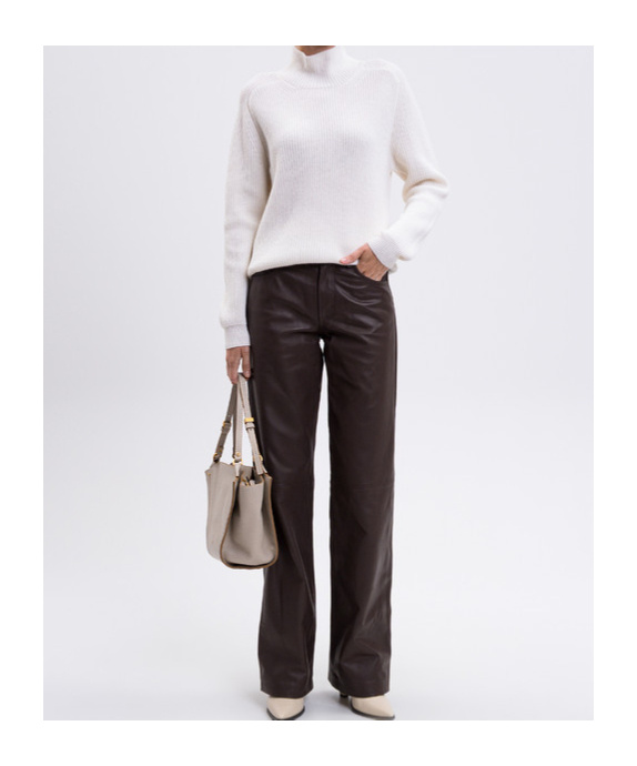 Dondup Ribbed Turtleneck Sweater In White
