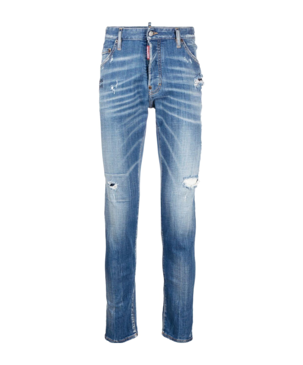 Dsquared2 Designer 5-pocket Navy Blue Jeans For Men In Blue
