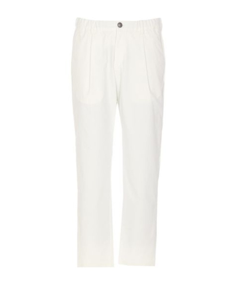 Herno Trousers Front Pleats Elasticized Waist In White