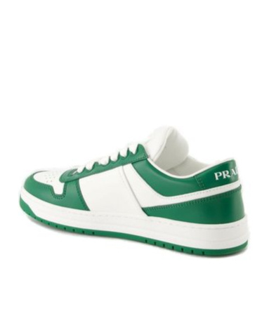 Prada Downtown Leather Sneakers In White