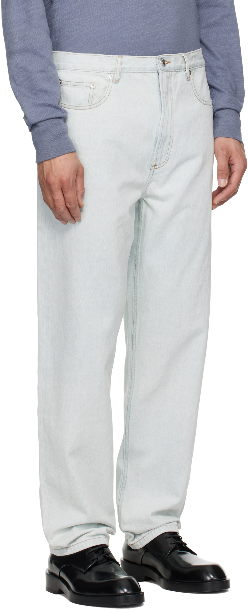 Apc Blue Martin Jeans In White