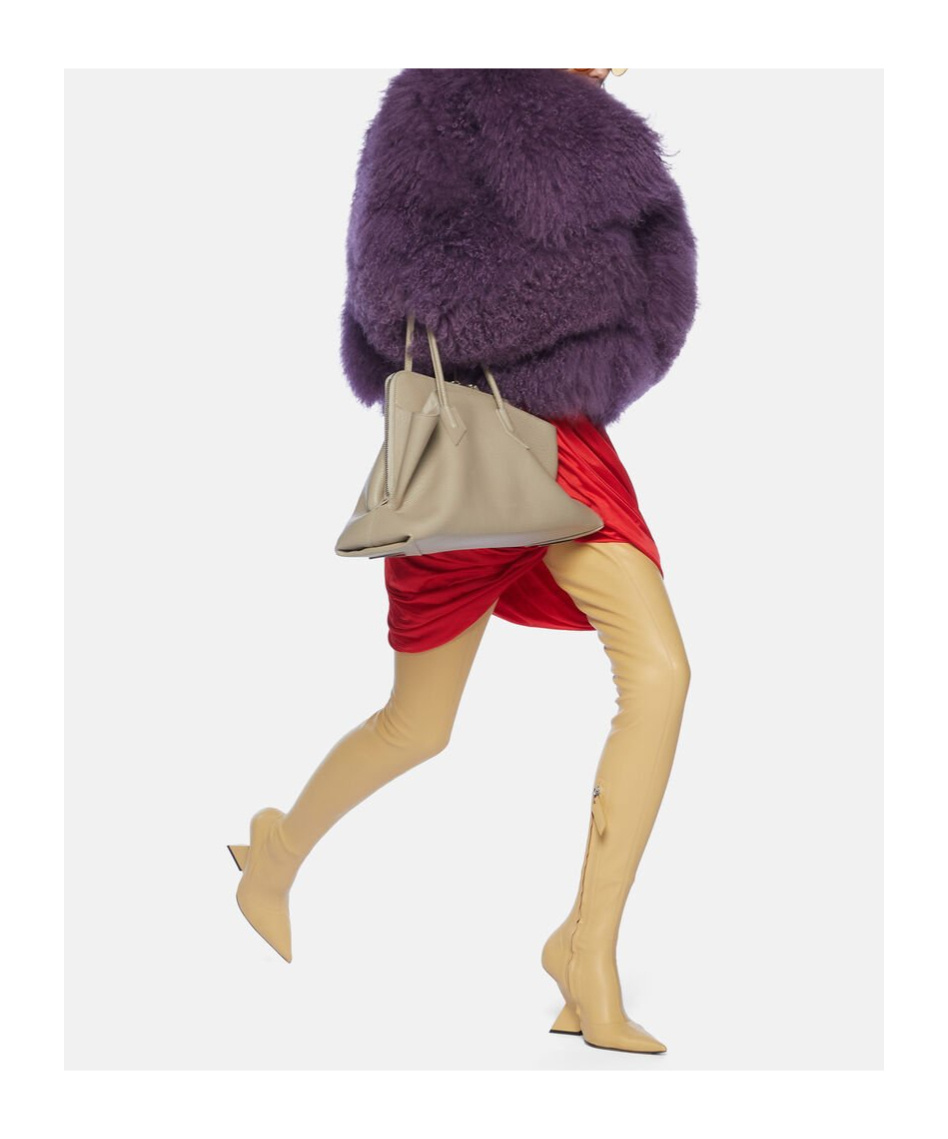 Attico Mongolia Fur Bomber Jacket In Violet In Purple