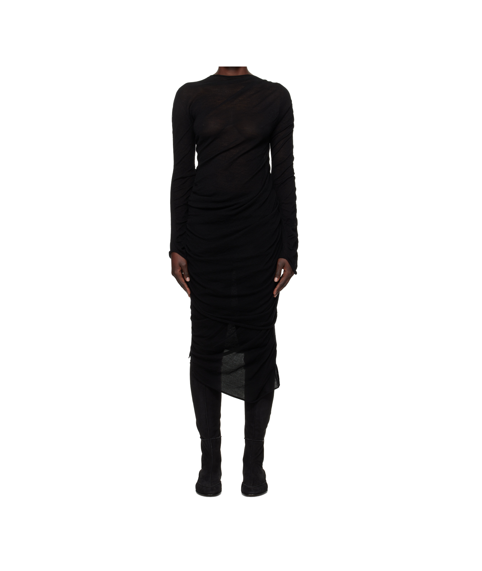 Shop Issey Miyake Ambiguous Dress In Black