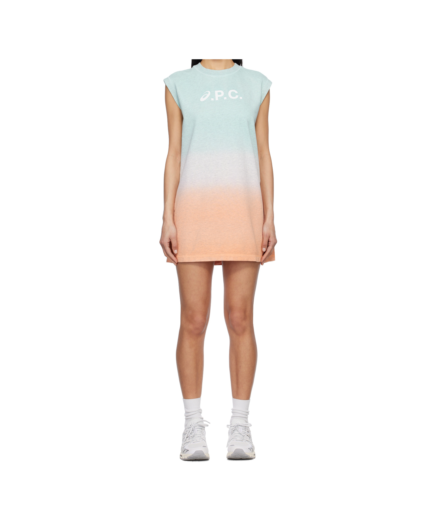 Apc Valey Dress S Saa In Blue/pink