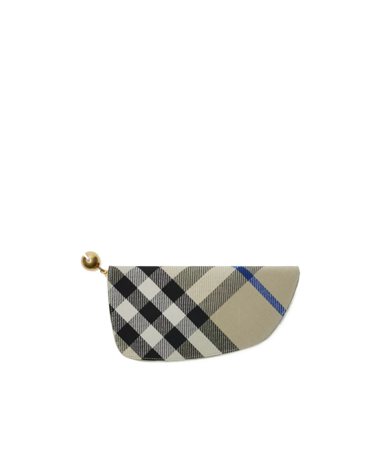 Burberry Large Shield Checked Wallet In Nude