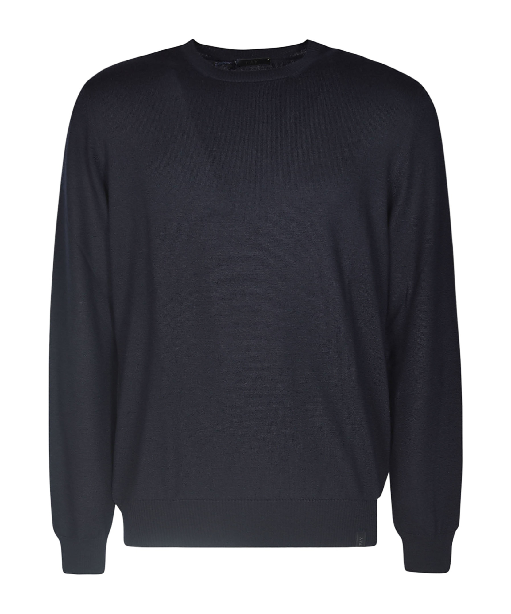 Fay Logo-patch Virgin-wool Jumper In Black