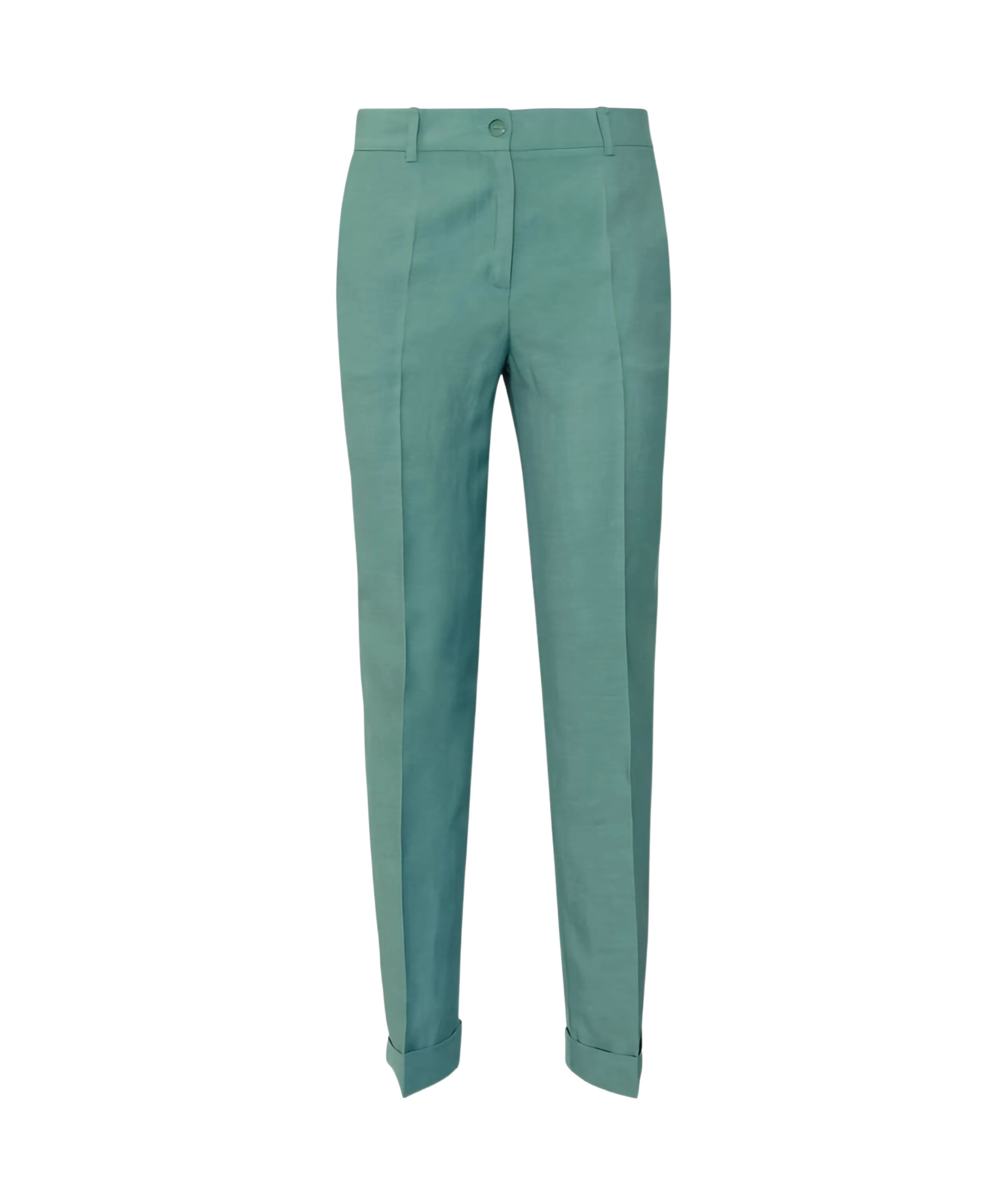 P.a.r.o.s.h Tailored Trousers With Cuffed Hem And Pockets In Green