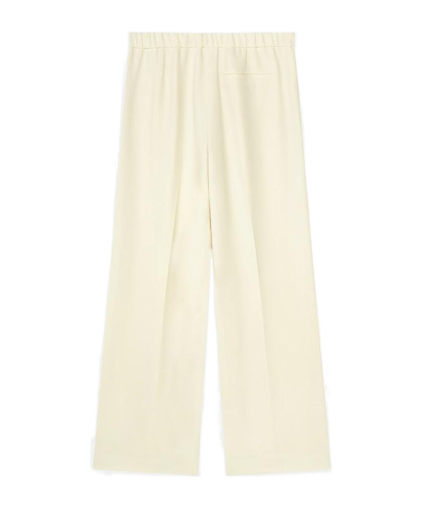Theory Stripe Canvas High-rise Trousers In White
