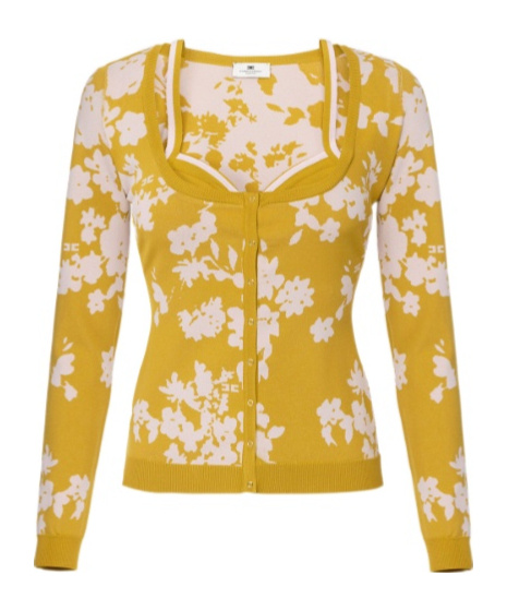 Elisabetta Franchi Floral-jacquard Cardigan In Pattern