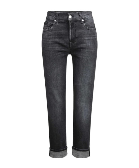 7 For All Mankind Relaxed Skinny Slim Illusion Jeans In Black