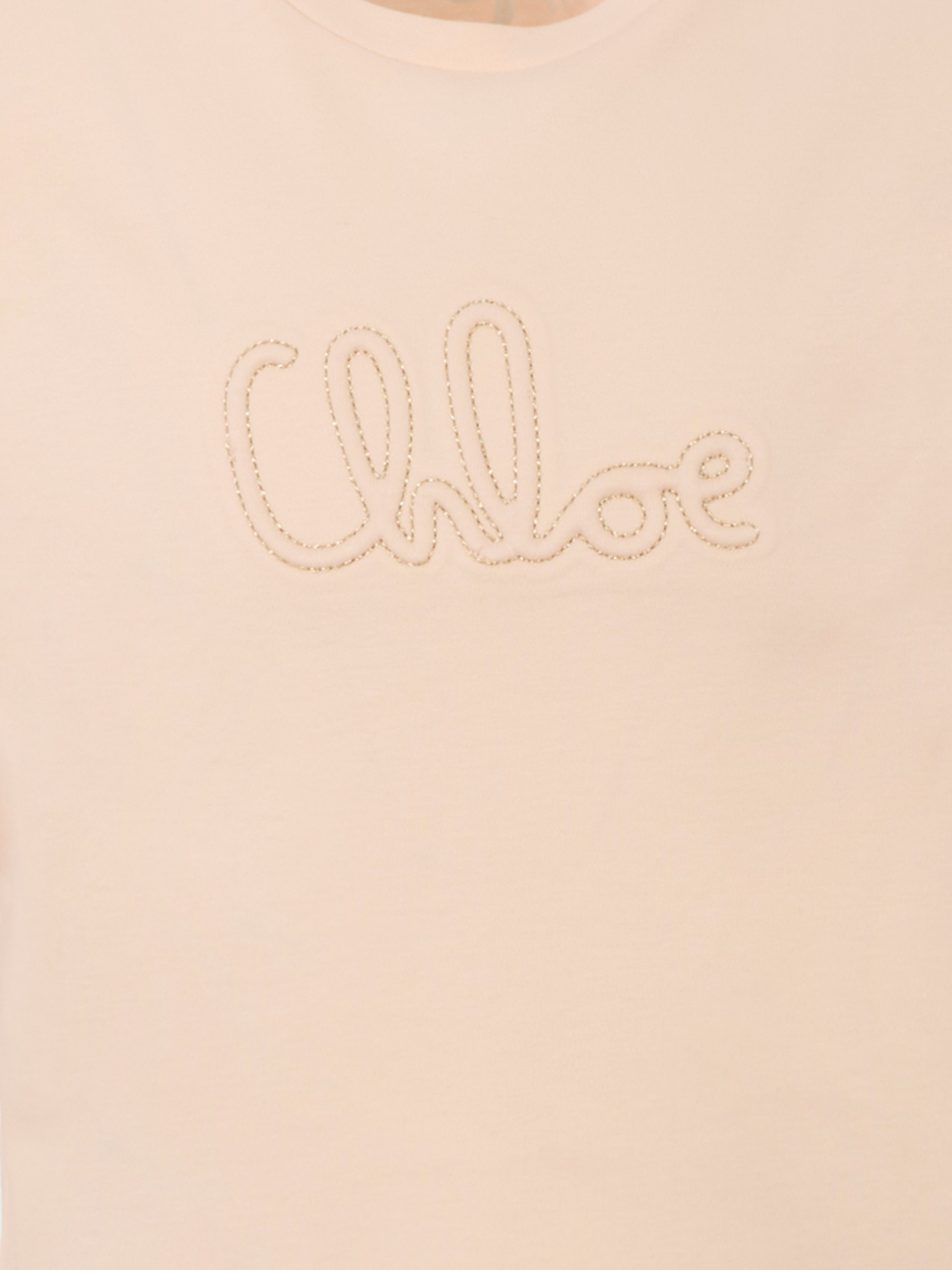 Chloé Logo-embroidered T-shirt In Pink