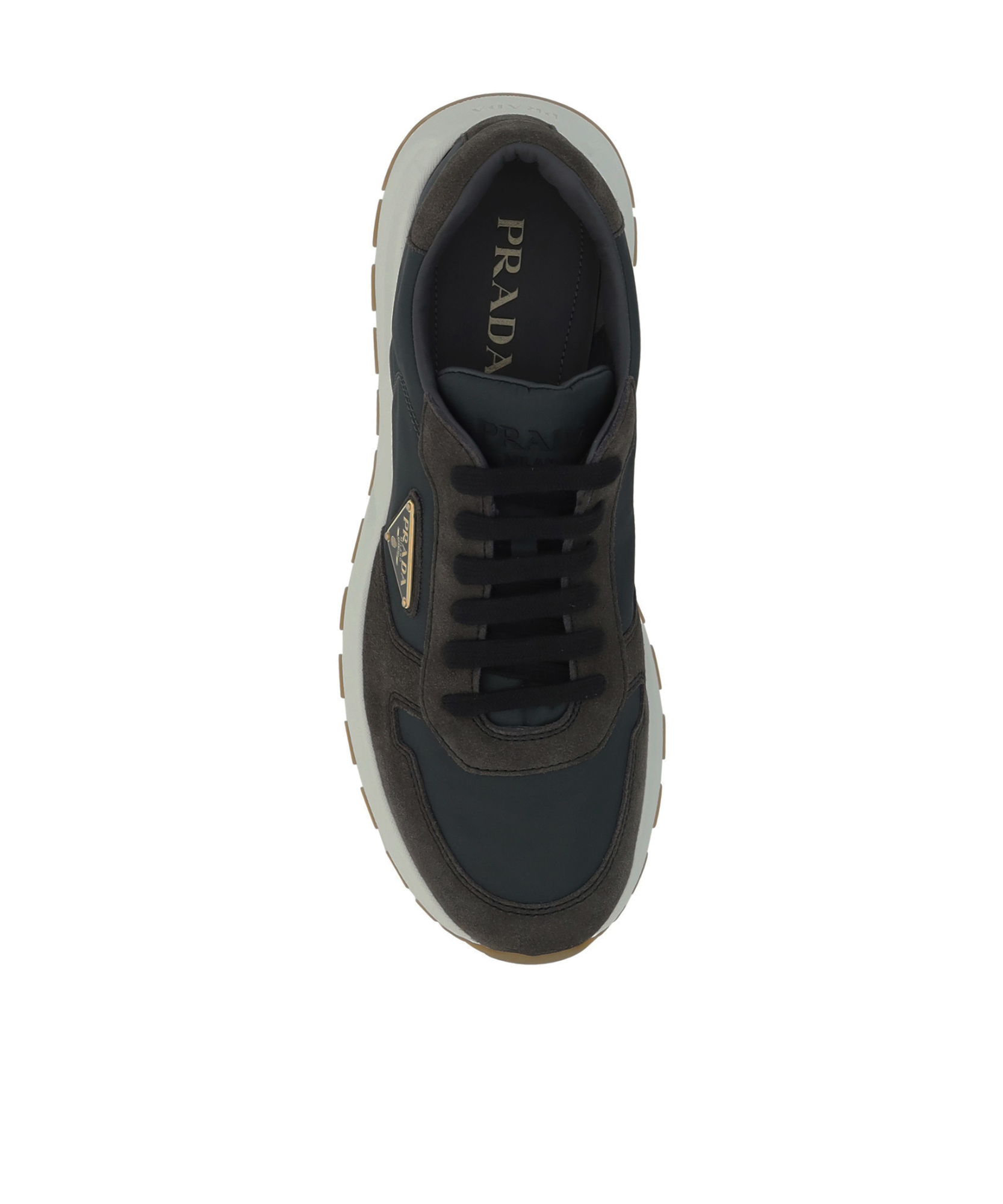 Prada Laced Sneakers In Green