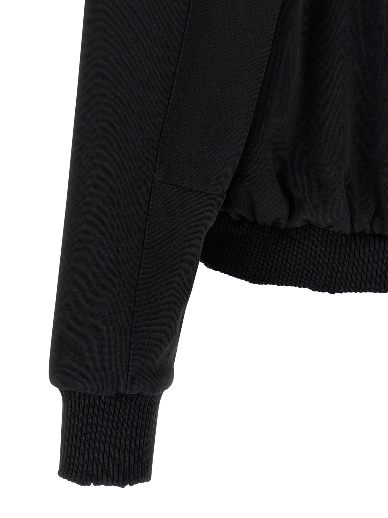 Thom Krom Hoodie With Metal Zip Closure And Knitted Trim In Black